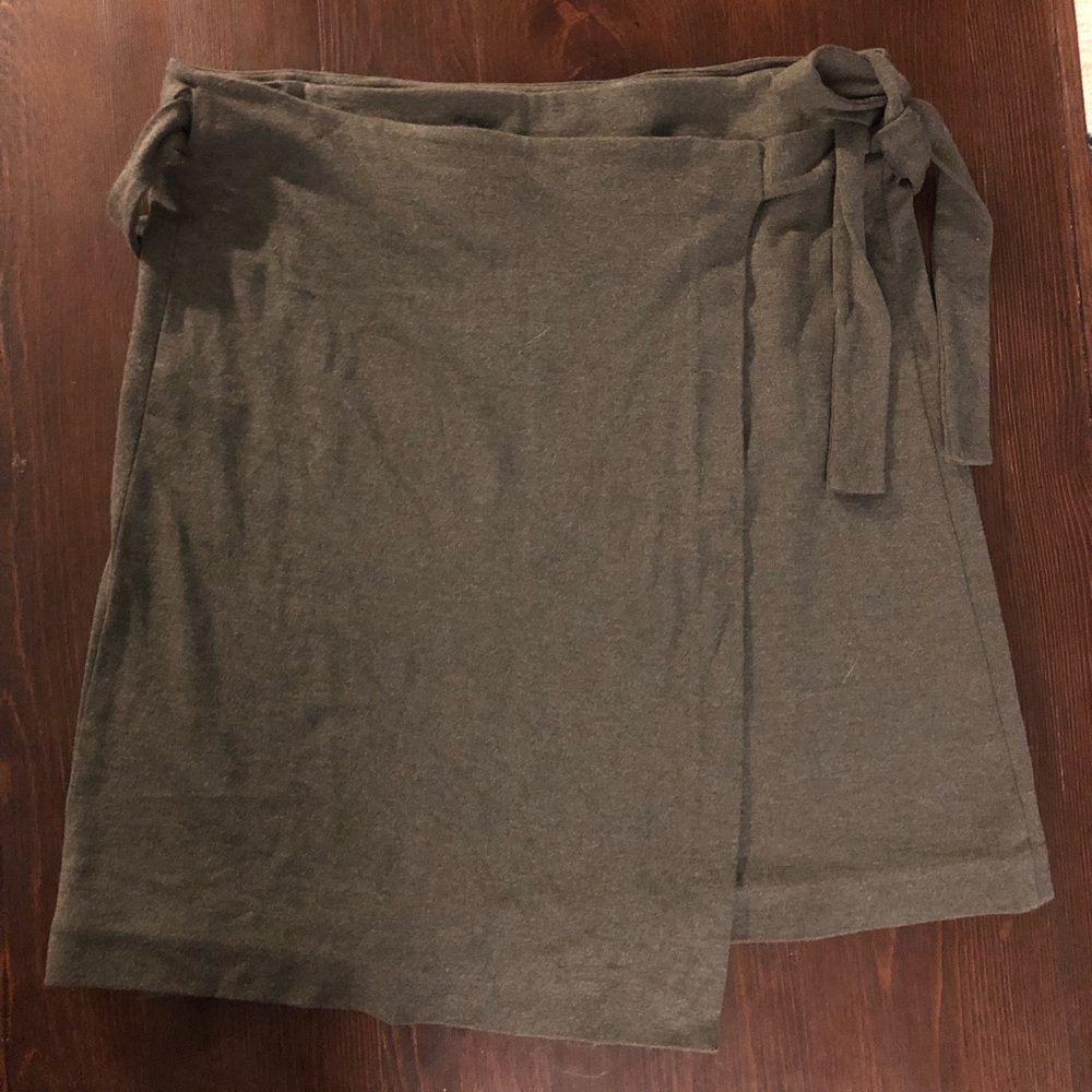 LOFT Army Green Wrap Skirt